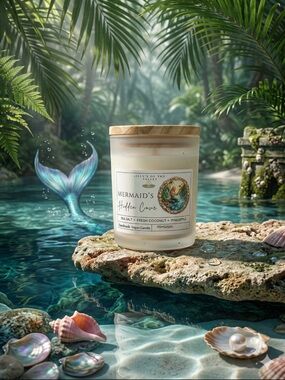 5oz Mermaid's Hidden Cove Candle - Coconut Apricot Soy Wax